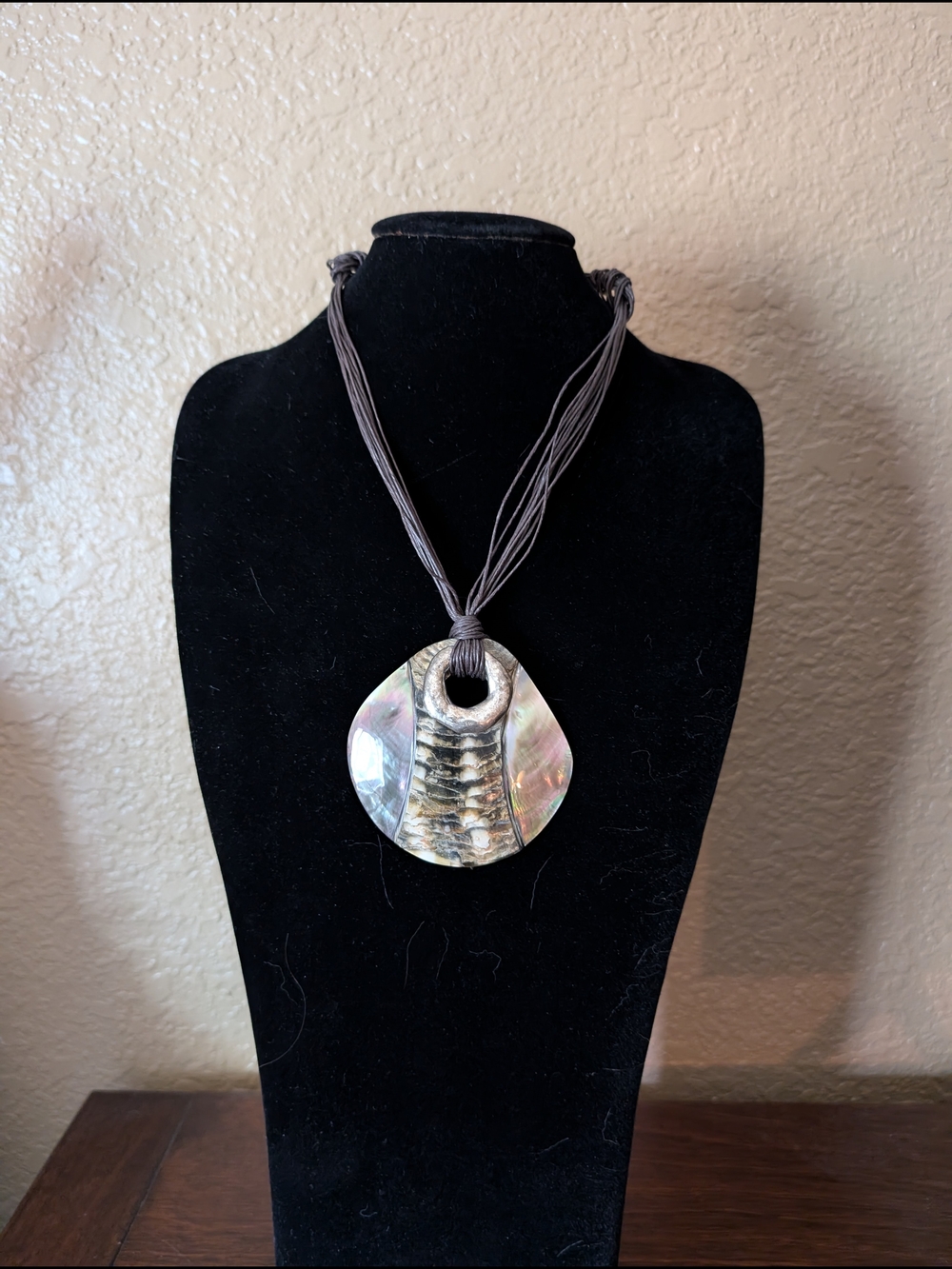 Coldwater Creek Abalone Shell Pendant Necklace - Iridescent